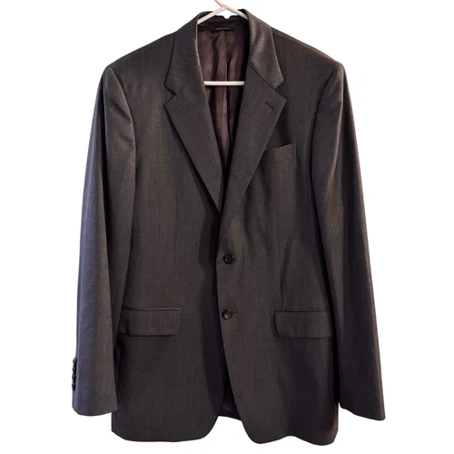 Blazer uomo doppiopetto Prada Milano 100% lana vergine antracite 50R Italia
