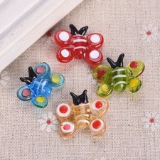 6pcs Handmade Butterfly 24x18mm Lampwork Glass Loose Beads For Jewelry Making