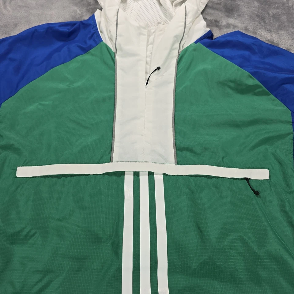 Adidas Sport ID Anorak Windbreaker Jacket Mens XL Woven Softshell Hooded - Image 2 of 4
