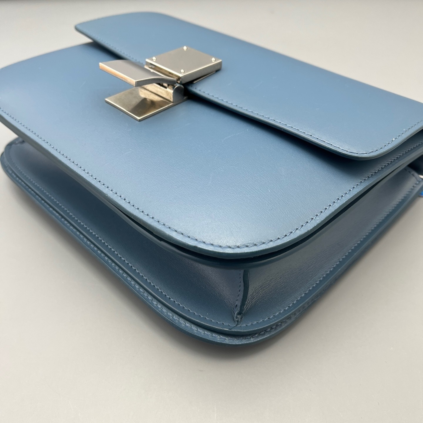 Authentic Celine Classic Box Medium Light Blue Sm… - image 11