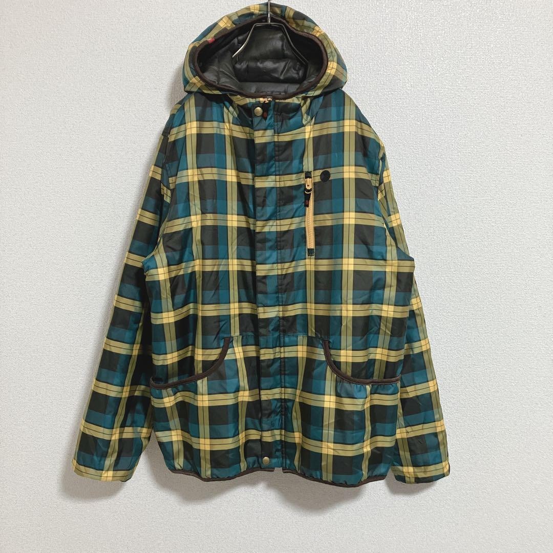 Reversible ELEMENT batting jacket check brown L - image 3