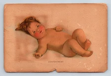 1924 "Contentment" Bessie Pease Gutmann Print 4x6 Beautiful Infant  Antique