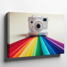 Vintage Polaroid Camera With A Classic Design, Featuring A White Body Wall Art