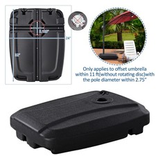 60L Patio Cantilever Offset Umbrella Base Portable Base Weight w/ Wheels