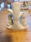 Staffordshire Spill Vase Poodles White Dogs Pair Antique Confetti — photo 2