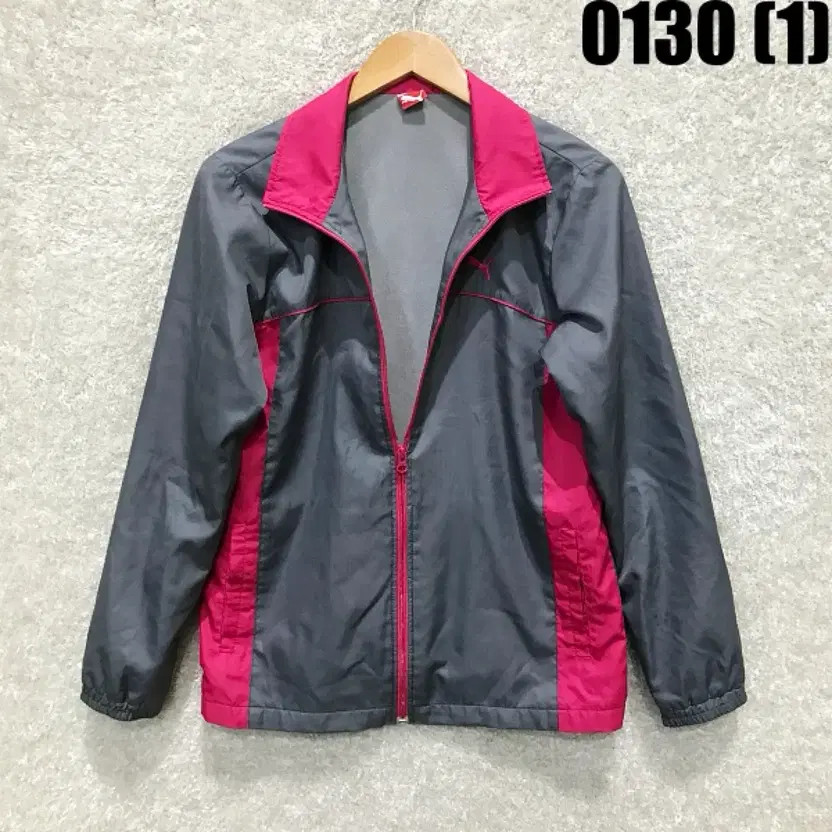 Puma Windbreaker Jacket Gray/Pink Men's Size M Lightweight Coat thumbnail 3