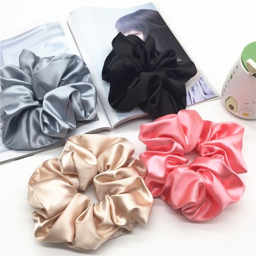Elastic Hair Rubber Bands Oversized Stain Hair Scrunchies Ponytail Hair Tie ♬ - Picture 11 of 35