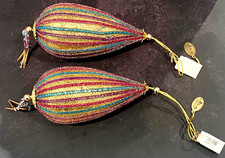 Set of 2 Katherine's Collection Teardrop Shape Dazzling Christmas Ornament