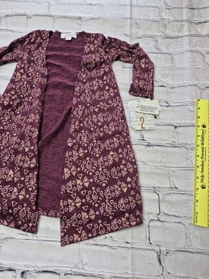 LuLaRoe Sariah Kids duster Cardigan Sz 2T Purple elegant collecting NWT