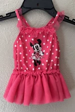 Disney Baby Girl Disney Store Exclusive Minnie Mouse Swimsuit, 9-12mo, Pink Tutu
