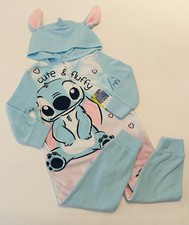 Girls Stitch Pajamas Size 4 Hooded Fleece 1 PC Cute Cozy Pjs New