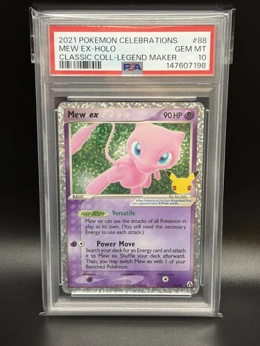 2021 MEW EX Pokemon #88 Celebrations Classic Collection Holo PSA 10 NEW CERT