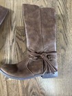 JUSTICE FOR GIRLS Western Brown Leather Tall Riding Boots SIZE 7 — photo 2