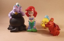 Little Mermaid Bath Toys. 4 Piece Set. Hard Plastic. Disney