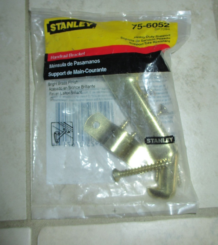 Stanley Heavy Duty Handrail Brackets 75-6052 SP7094 Bright Brass Finish