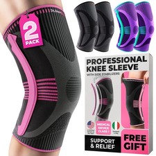 DR. BRACE ELITE Knee Brace with Size Stabilizer 2 Pack Knee Brace for Women ...