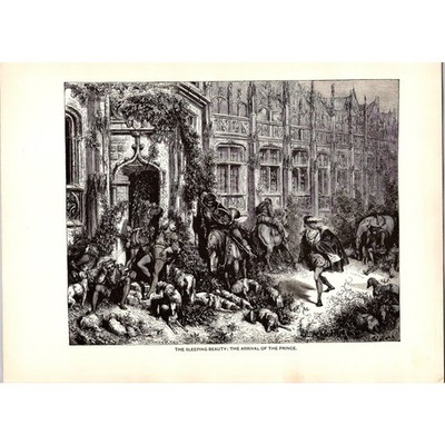 Sleeping Beauty Arrival Of The Prince Gustave Dore 1896 Book Plate Print SC22