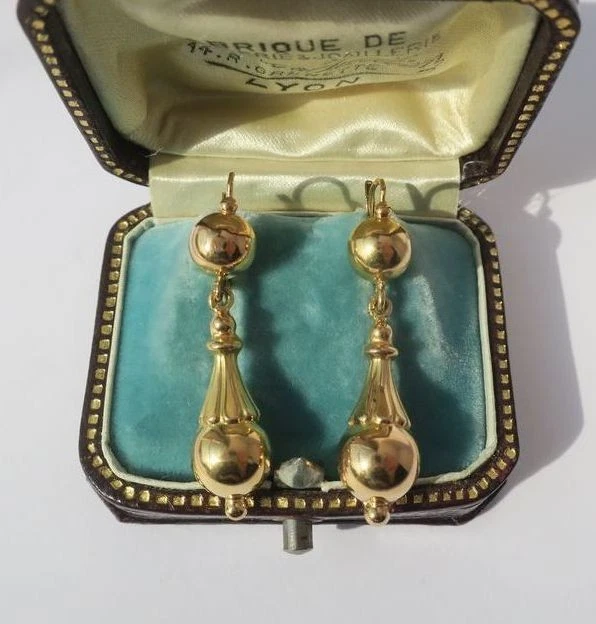 Boucles D'oreilles En Or 18 Carats Avec Perles - Poids 2,09 G - Occasion