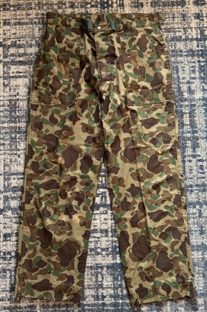 Vintage 50s Frogskin Camo 13 Star Button Hunting Pants 37x30