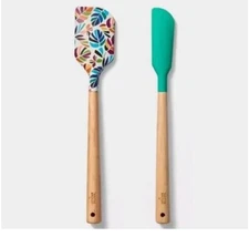 NEW Spatula Set Green/Leaf Pattern Mini Tabitha Brown