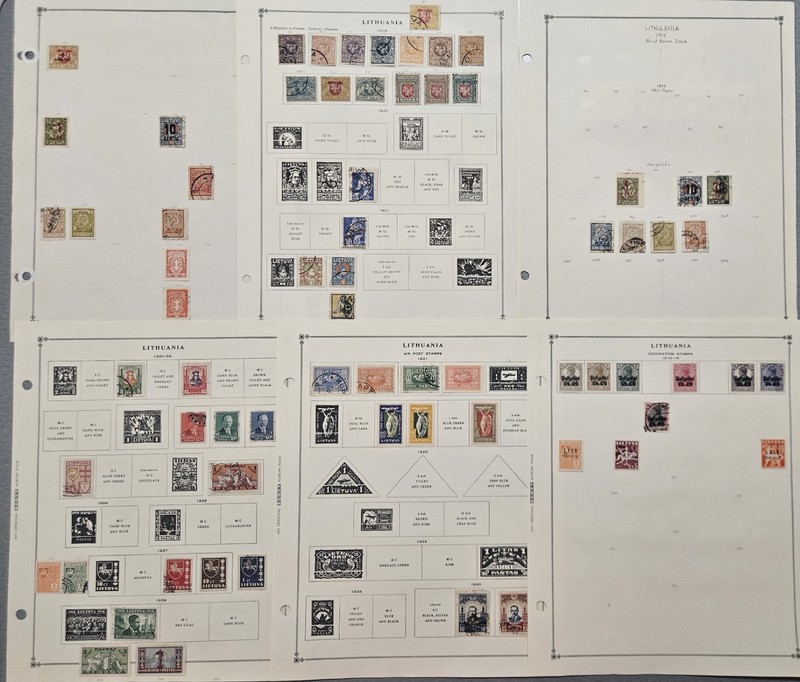 MD LITHUANIA collection on SCOTT page from International Stamp Album