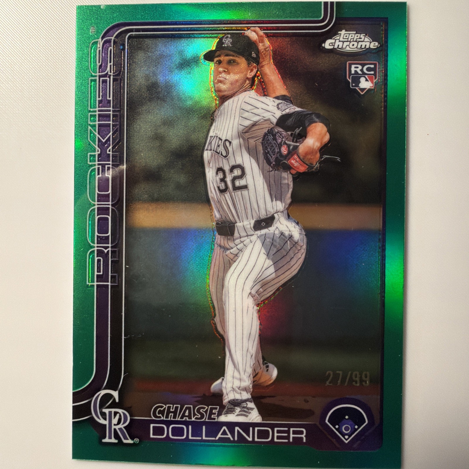 2025 Topps Chrome Chase Dollander #USC18 Green Refractor /99 Rockies