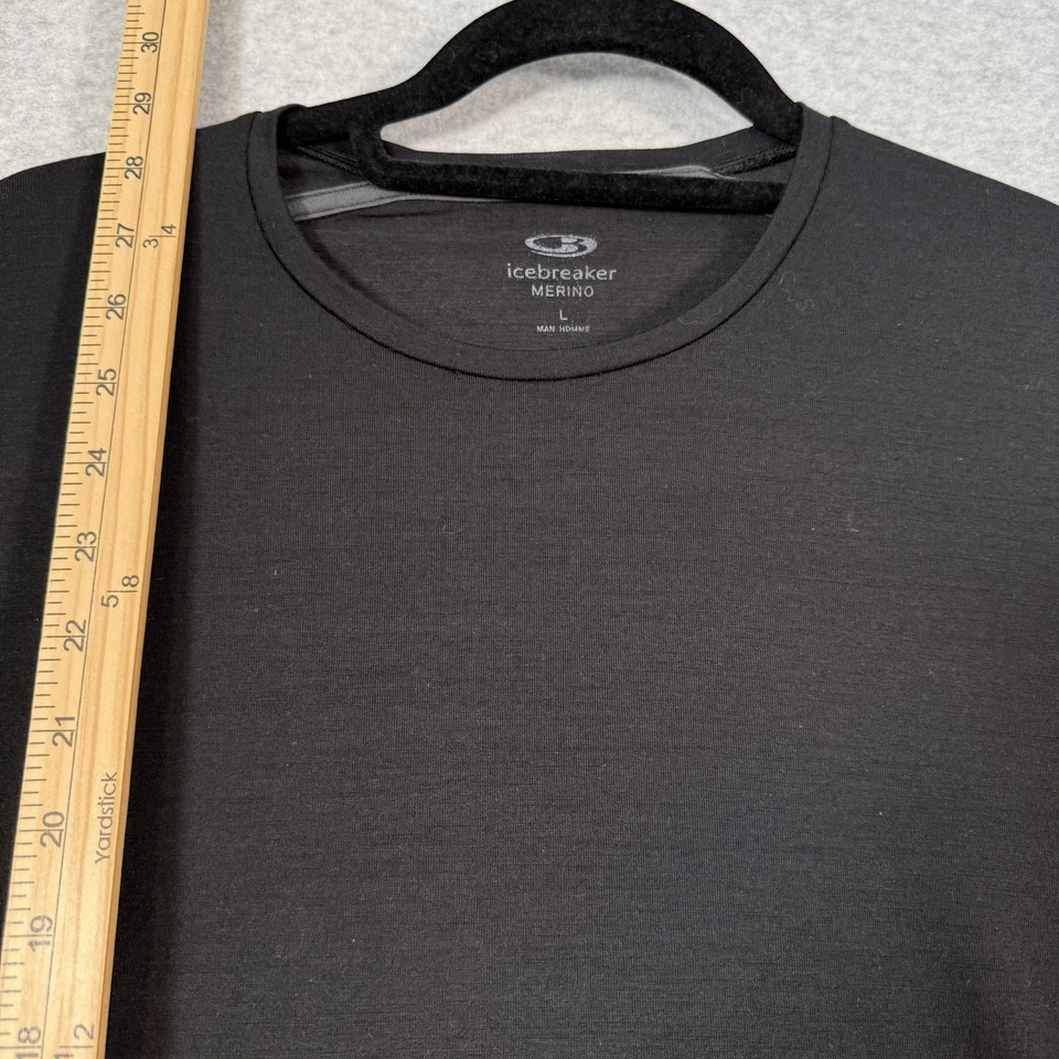 Camisa Icebreaker Lana Merino LS Para Hombre L Gris Capa Base Ligera Foto 3 de 4