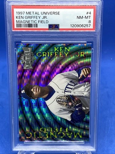 1997 Metal Universe #4 Ken Griffey Jr Mariners Magnetic Field Card PSA 8