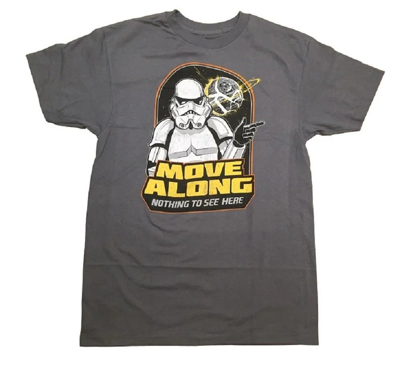 Star Wars Movie Stormtrooper Move Along Adult T-Shirt Officially Licensed Size M