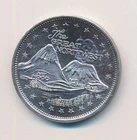 THE GREAT NORTHWEST  1 TROY OUNCE 999 SILVER ROUND MT HOOD AND MT ST HELENS   A