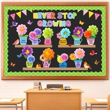 73 Pcs Classroom Bulletin Board Decoration Set, 3D Paper Flower