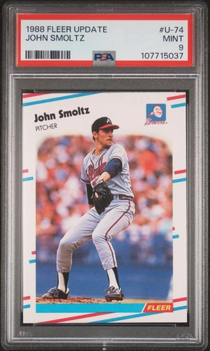 1988 FLEER UPDATE #U-74 JOHN SMOLTZ ROOKIE RC PSA 9