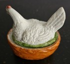 Miniature Staffordshire Hen On Nest Salt Dip Cellar Ceramic — photo 3