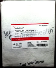 5 each: Cardinal Health Premium Maximum Absorbency Underpads, WINGS 30" x 36"