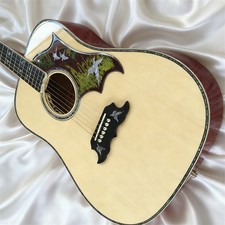Custom Satin Natural Dove Acoustic Guitar with EQ Flamed Maple Solid Top