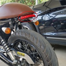 12v Vintage Cafe Racer 8 Leds Rear Brake Stop Tail Light Red Lens Abs Plastic Us