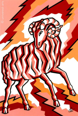 JACQUELINE DITT - Aries Zodiac Sign (other shop) Postcard with envelope
