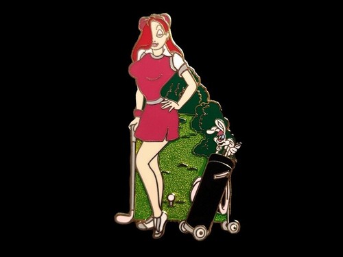 Disney Pin DS - Golfing Jessica Rabbit Posing with Roger Rabbit Head Cover LE250