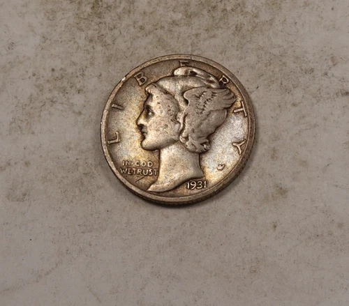 1931-S Mercury Dime * Fine F * 90% Silver * XD841