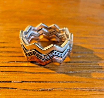 Pandora Ringe Set mit drei Zic Zac Bändern mit Box