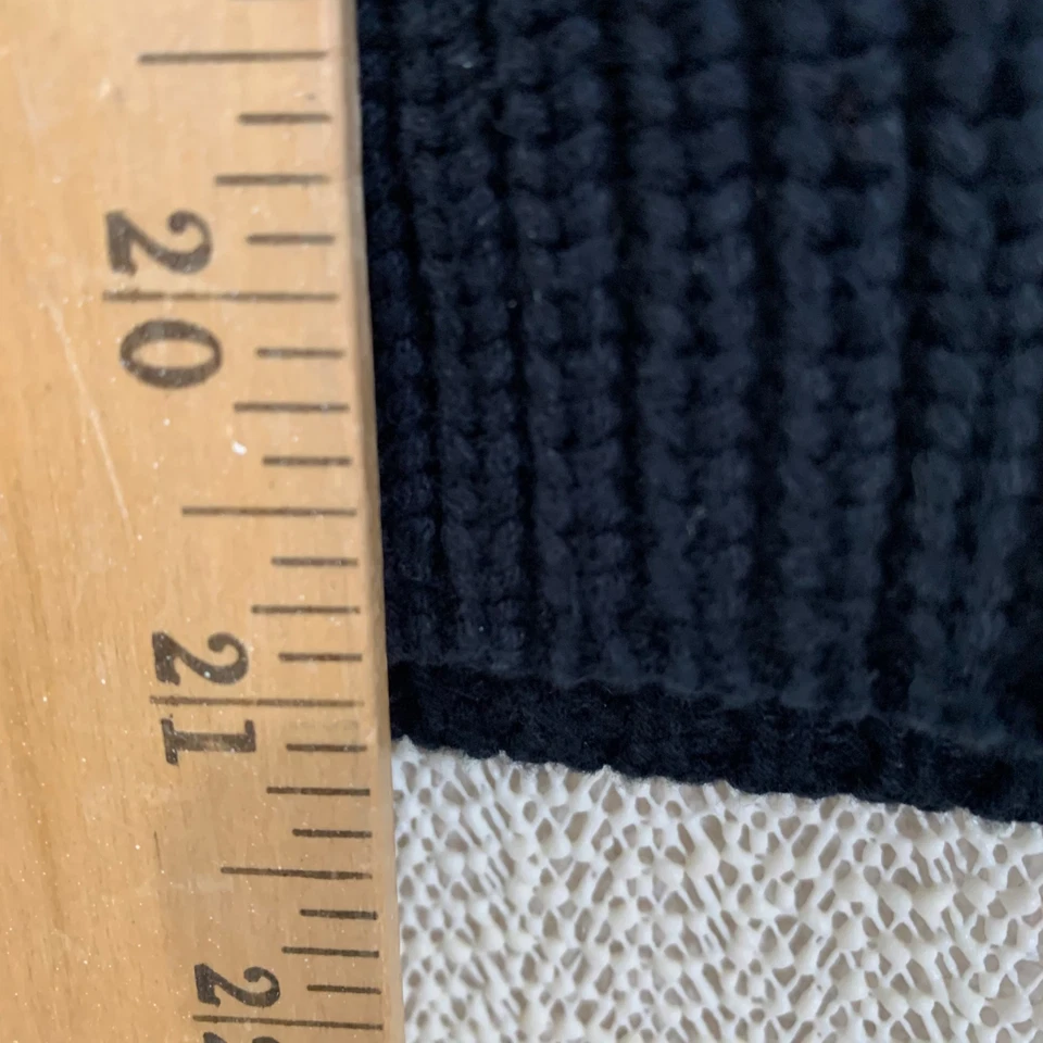 Vintage Ralph Ralph Lauren Black Button Mock Neck Sweater XS Rib Knit Cardigan - Image 3 of 4