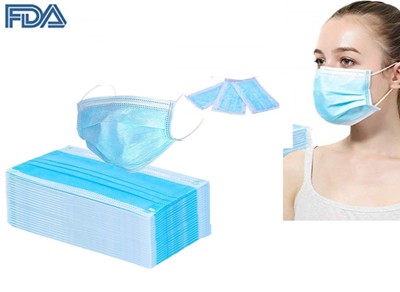 100 PCS Disposable Face Mask Surgical Medical Dental Industrial 3-Ply