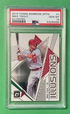 2019 PANINI DONRUSS OPTIC MIKE TROUT ILLUSIONS #1 PSA 10 GEM MINT ANGELS