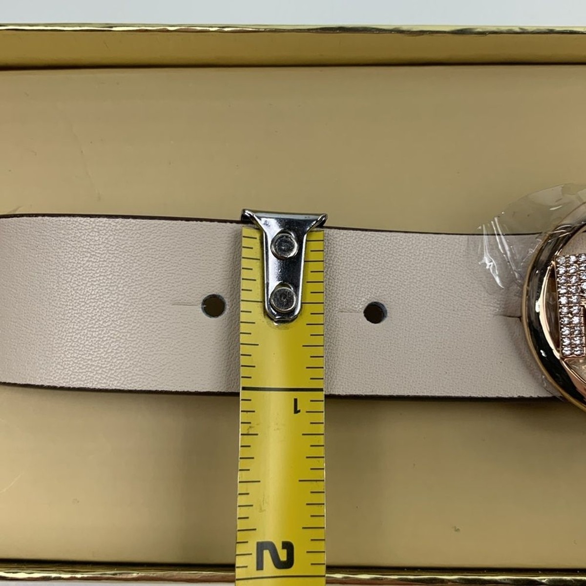 MICHAEL KORS Cream Pave Logo Belt S/M MICHAEL Michael Kors REVERSIBLE - Belt - open white/white  main image 3