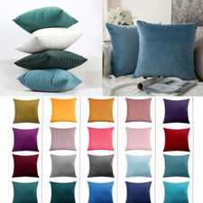 16" 18" 20" 22" 24" Velvet Plain Cushion Cover Pillow Case Home Sofa Decor UK