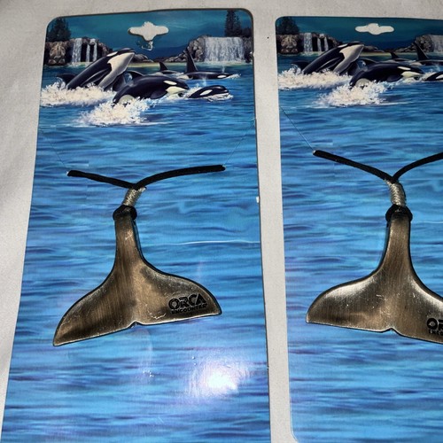 SEAWORLD WHALE TAIL NECKLACE WITH CORD Lot 0f 2 BRAND NEW - Picture 9 of 24