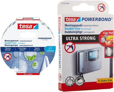 Tesa Powerbond Montageband - 5 M X 19 Mm & Powerbond Ultra Strong Klebepads/Dopp