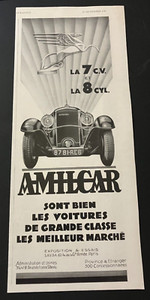 1931 Amilcar 7cv - Vintage Original Half-Page Print Ad / Wall Art - NICE CLEAN