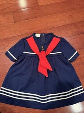 No rips, stains, or holes. Cute Vintage Sailor Dress. Baby Size 12 months.