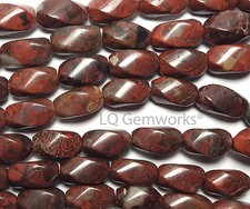 15.5" Strand POPPY JASPER 8x14mm Twist Beads